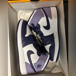Purple and White Nike Air Jordans